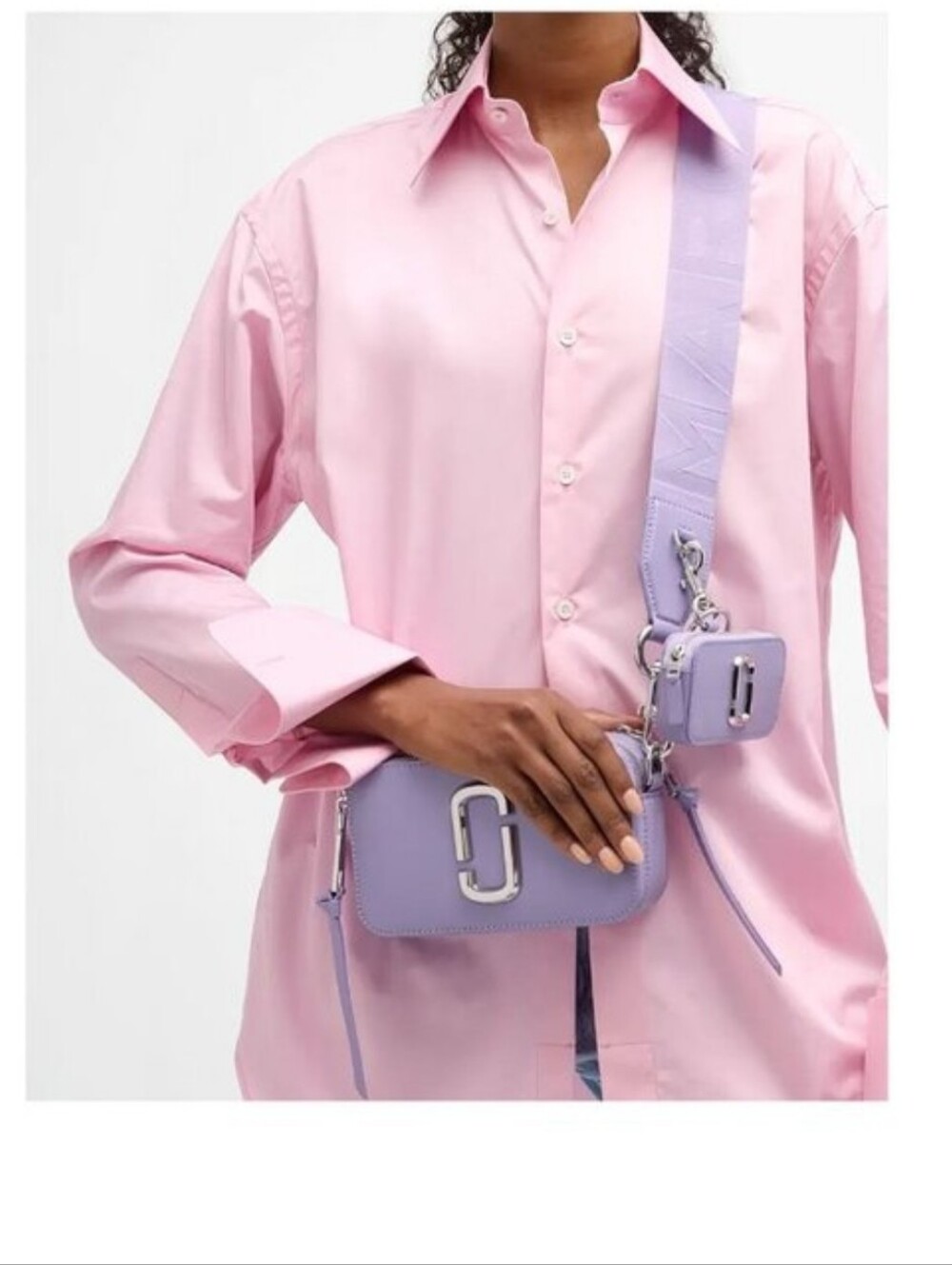Marc Jacobs Lilac Double Camera Crossbody with Wide Strap